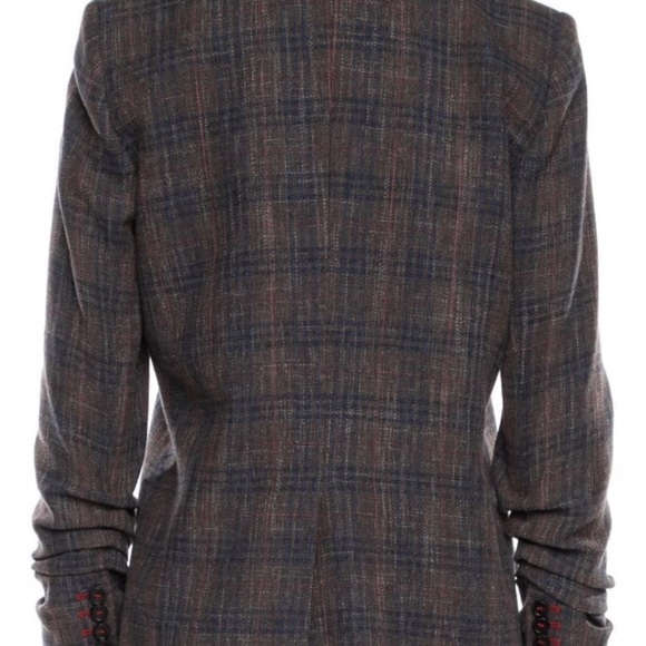 Veronica Beard brown plaid blazer with ruched sleeves - Picture 5 of 11